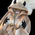Veylora Hoodies Devil Women Men Dark Style Vintage Harajuku Hoody Zip Up Sweatshirt Hip Hop Streetwear Y2k Aesthetic Grunge Cardigan