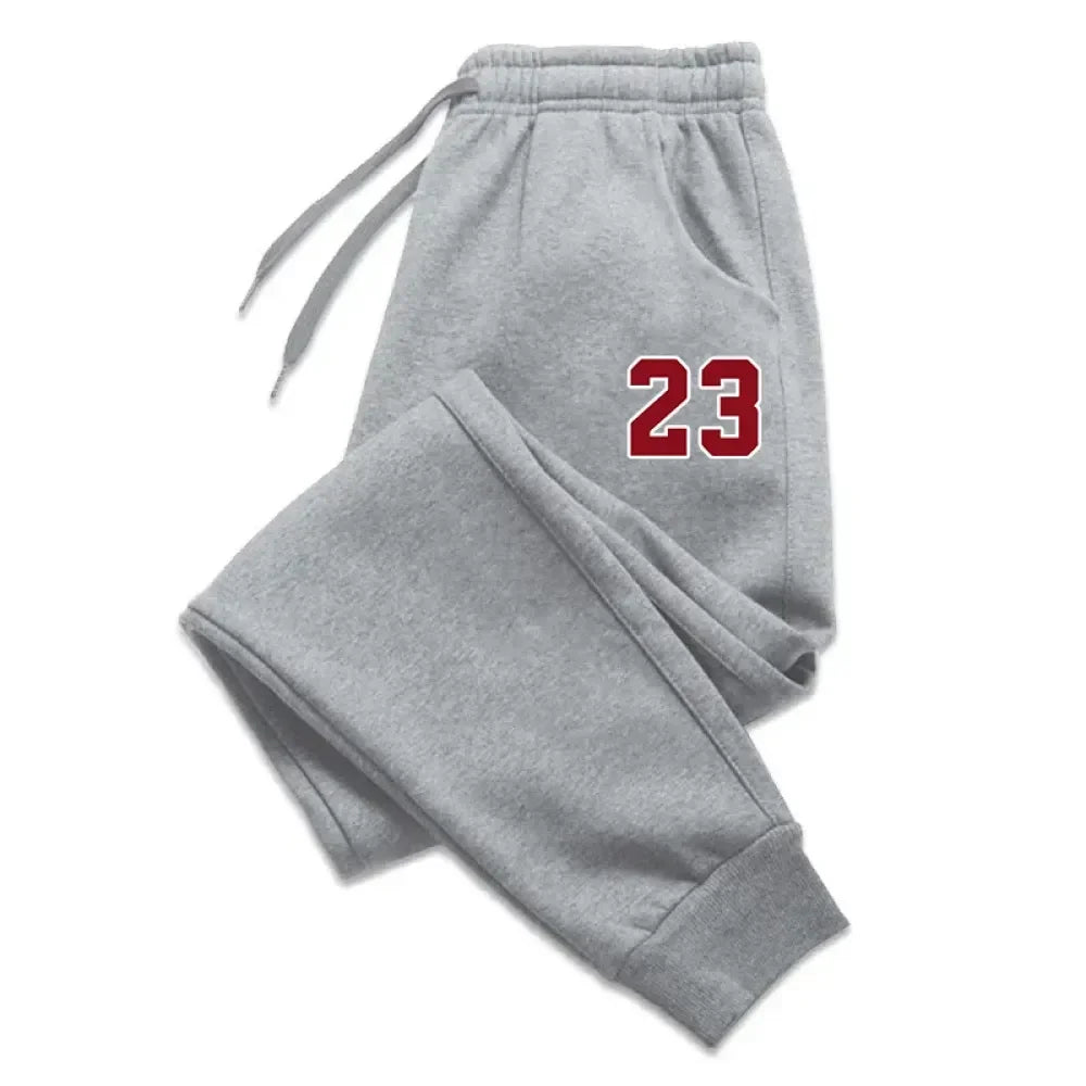 Veylora Men's Pants 23 Print Fleece Sweatpants Warm Jogging Pants Male Outdoor Trousers Straight Fashion Workout Sports Casual Long Pant